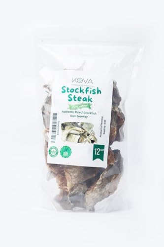 Kovafood 12oz Authentic Norway Stockfish Large Steak Cuts