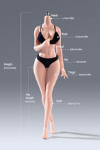 Fremego 1/6 Scale Female Body 12inch Super Flexible Seamless Female Figure Body with Detachable Feet Pale Skin Large Bust Miniature Action Figure Doll