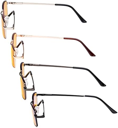 Eyekepper 4 Pack Reading Glasses Blue Light Blocking Memory Titanium Bridge Computer Readers