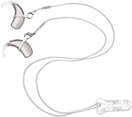 Soundlink Hearing Aid Clips Adjustable Hearing Aid Lanyard Anti-Lost BTE Clip with 3 Pairs Silicone Loops