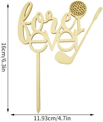 Wooden Love Ever Cake Topper for Golf Theme Bridal Shower Engagement Anniversary Party Decoration, Golf Wedding Cake Decor, Bride and Groom Cake Topper