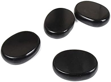 4Pcs Hot Massage Stones Set Natural Basalt Heated Warmer Stone for Spa Massage 2.36 x 3.14in (6x8cm)