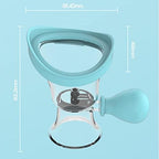 Eye Wash Cup,Eye Wash Cleaner Kit Silicon Manual Air Pressure Eye Cleaning Cup Tool Effective Eye Rinse Clean Dust Makeup Irritants,Transparent with Storage Container Eye Cup Soothing Tired Eyes(Blue)