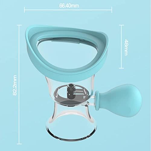 Eye Wash Cup,Eye Wash Cleaner Kit Silicon Manual Air Pressure Eye Cleaning Cup Tool Effective Eye Rinse Clean Dust Makeup Irritants,Transparent with Storage Container Eye Cup Soothing Tired Eyes(Blue)