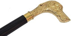 Golden Dog Head Walking Stick – Solid Brass Handle Cane with Black Finish – 36-Inch Beautiful Brass Golden Handle Walking Featuring and Black Stick for Men and Women
