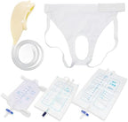 External Catheter for Men,Urine Collection Bag,Portable Reusable Wearable Soft Latex Urinals Drainage Systems with External 3 Catheter Bags,Lengthen the Catheters/Large Diameter