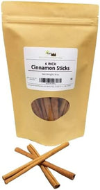 SFL Cassia Whole Cinnamon Sticks 6 Inch - Dried Long Stick - Premium Quality - Kosher (8 Ounces)