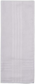 Perry Ellis 12 Pack Handkerchief (Permanent Press White with Satin Cord, 16" x 16")