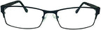 Mens Womens Black Blue Metallic Frame Reading Glasses