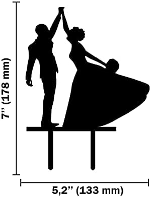 CARISPIBET Wedding Cake Topper Groom and Bride Dancing Acrylic Silhouette