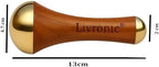 Face Acupoint Kansa Wand Massager with Teak Wood Handle for Detoxification and Deep Relaxation Natural Kansa 2 in 1 Bronze