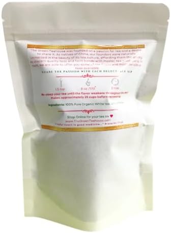 Organic Rejuvenating White Peony Floral Tea, 2 OZ Resealable Packet, Low Caffeine.