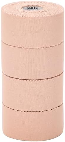 Bighorn Athletics Sports Tape | EZ-Tear Nude Athletic Tape for Wrist, Ankle & Foot Support | Zinc Oxide Infused & Latex-Free Adhesive, Breathable Cotton Fabric, 1.5-Inch x 45-Feet, 4 Rolls, Nude