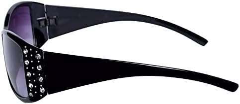 Mass Vision 2 Pair of Women's Fashion Bifocal Reading Sunglasses with Rhinestones - Microfiber Carrying Cases Included