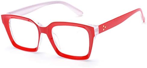 ZUVGEES Retro Style Blue Light Blocking Reading Glasses Big Eyeglass Frames Large lens Computer Readers