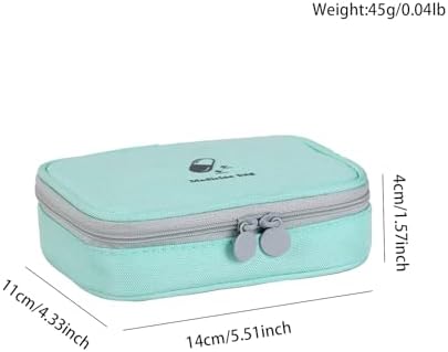 Small Empty First Aid Bag, Compact Travel Medicine Pouch Double Zippers Cute Pill Pocket for Travel Home,Green