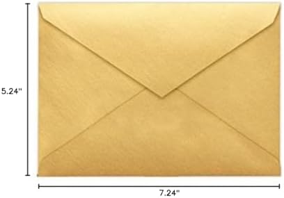 LUXPaper Lee Bar A7 Baronial Invitation Envelopes | Pointed Flap | 5 1/4" x 7 1/4" | Gold Metallic | 80lb. Text | 50 Qty