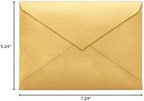 LUXPaper Lee Bar A7 Baronial Invitation Envelopes | Pointed Flap | 5 1/4" x 7 1/4" | Gold Metallic | 80lb. Text | 50 Qty