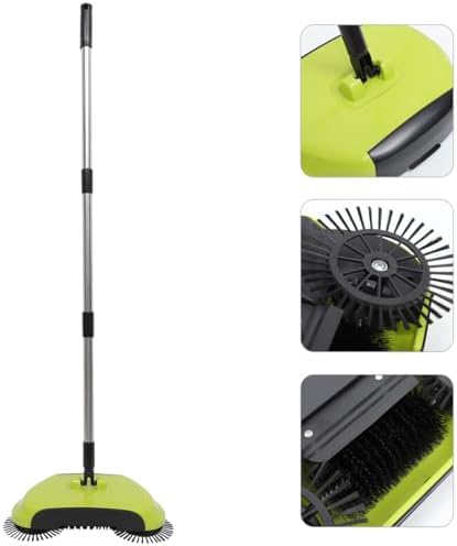Floor Sweeper Manual, 3 in 1 Carpet Cleaner Machine Push Broom Clean Lazy Dustpan Trash Bin 360° Rotating Floor Clean Mop for Hardwood Ceramic Tiles