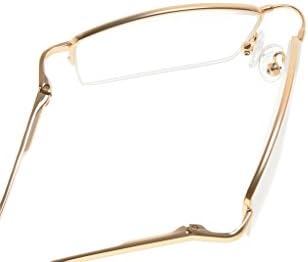 Eyekepper Half-rim Reading Glasses With Flex Memory Titanium Bridge Bendable For Men Women (Gold,+0.50)