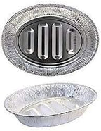 Disposable Turkey Roasting Aluminum Pans | (8 Count) Extra Large Heavy-Duty Foil Container| Deep, Oval Shape for Meat, Chicken, Roasts, Ribs, Cooking | Recyclable