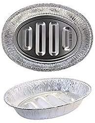 Disposable Turkey Roasting Aluminum Pans | (8 Count) Extra Large Heavy-Duty Foil Container| Deep, Oval Shape for Meat, Chicken, Roasts, Ribs, Cooking | Recyclable