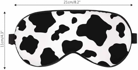 Black White Cow Sleep Eye Mask Skin Fur Spotted Men Women Sleep Mask with Adjustable Strap Eye Cover Eye Shade for Travel, Nap,Meditation