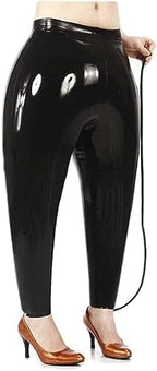 Unisex Black Latex Inflatable Pants Rubber Trousers Exotic Customize,Black,One Size