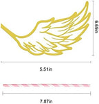 Unicorn Cake Topper Kit with Eyelashes, Reusable Gold Horn and Wings for Birthday, Wedding, Baby Shower Party Decorations