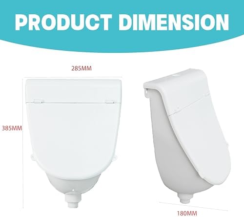 Wall Mounted Commercial Urinal With Hinged Cover Bathroom Washout Urinal for Men Plastic Urinals for Men Waterless Urinal Garage Urinal Urine Diverter Outdoor Urinal For Home Shed Backyard RV (white)