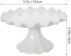 Modern Cake Stand Fruit Footed Bowl Candy Plate Footed Bowl Ceramic Fruit Round Pedestal Serving Tray Ceramic Cake Stand Food Tray White Ceramics Base Simple