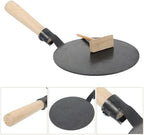Pancake Griddle Pan with Wooden Handle 13Cm Nonstick Crepe Frying Skillet for Traditional Sugar Painting DIY Kitchen Cooking Set with Spreader