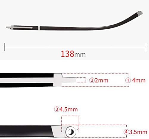 Eyeglass TemplesEyeglasses Replacement Temple,Arm Frame Repair Glasses Accessories,1 Pair Black Eyeglass Temples Metal Plastic Straight Tooth Glasses Replacement Arms Sunglass Replacement Parts