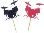 Morndew 24 PCS Drum Cupcake Toppers for Music Party Baby Shower Birthday Party Wedding Party Decorations