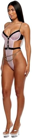 Forplay Women's Keep It Classy Mesh Teddy Lingerie Set