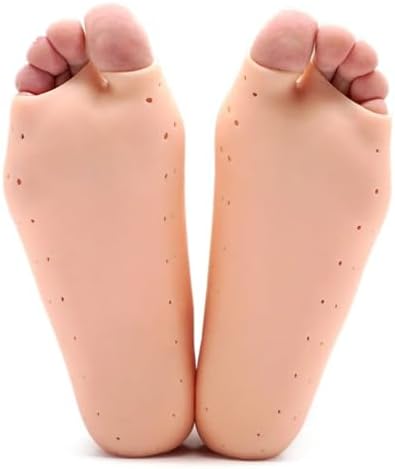 2pcs White Soft Silicone Moisturizing Gel Socks for Foot Care Protector Relieve Dry Cracked Peeling Heels Shoes Insole Pedicure