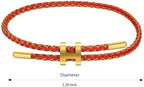 AIMADE Bracelets for Women Adjustable Charm Bracelet, 18k Gold-plated Buckle Design Titanium Steel Wire Rope Women's Gift Jewelry