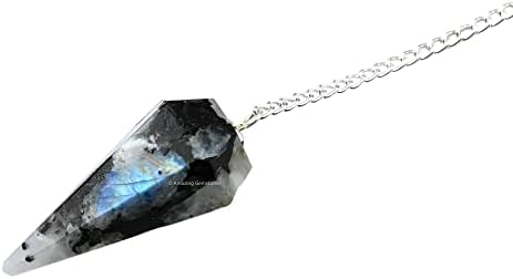 Amazing Gemstone Rainbow Moonstone Crystal Pendulum for Divination - Certified Dowsing Crystals and Healing Stones for Chakra Balancing and Meditation - Enhance Reiki Spiritual Growth