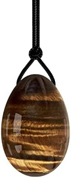 Yoni Eggs Rose Quartz Jade Egg Drilled Amethyst Balls for Women Kegel Exercise Natural Crystal Kegel Eggs,Tiger Eye,S-3x2cm
