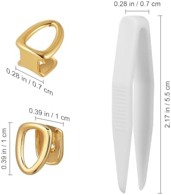 FAVOMOTO 2PCS Gold Plated Single Tooth Cap, Metal Grills Hip Hop Teeth Plain Caps Grills Party Costume Accessories for Teeth Mouth Men Women