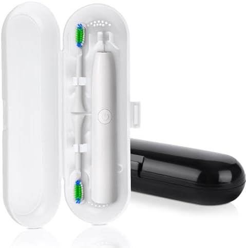 2 Pack Electric Toothbrush Travel Case for Oral-B Pro and Other Electric Toothbrush, Portable Travel Toothbrush Holder (Black & White)