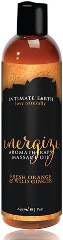 Intimate Earth Energize Massage Oil, 8 Ounce
