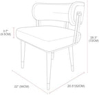 ARTPLAN Walnut Leather Dining Chair - Modern Upholstered Kitchen Chair with High-Resilience Foam Cushion, Stainless Steel Gold Frame for Dining Room, Easy Assembly,Cherry