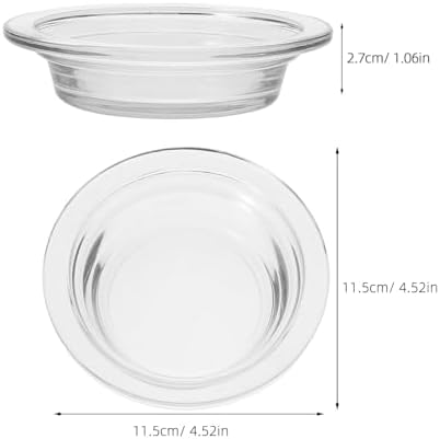 2Pcs Replacement Wax Warmer Dish, 4.5in Glass Transparent Aromatherapy Essential Oil Diffuser Dishes for Home, Office, or Meditation