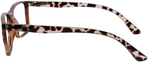 OPULIZE NYX Reading Glasses with Blue Light Blocking for Women Men, Rectangular Frame with UV & Eyestrain Protection, Anti-Glare Computer Gaming Glasses, Brown, Grey +2.0 (Pack of 2)