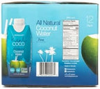 Real Coco All Natural Pure Coconut Water (12-Pack 330mL), Single Ingredient, No Added Sugar, Plant Based, Packed with Electrolytes, Vegan