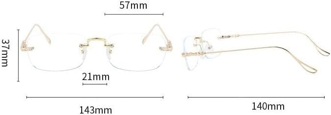 Rimless Computer Readers Anti Glare Reading Glasses Sturdy Blue Light Blocking Flat Light Mirror Eyewear
