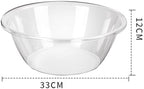 Transparent Wash Basin, Thicken PET Sturdy Large Capacity Multifunction Round Clear Washbasin Dish Tub, Plastic Basin Foot Soaking Basin Kitchen Sink Bowl Wash Bowl Vegetable Bowl for Home(Medium)
