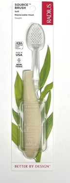 RADIUS Toothbrush Source Floss Brush BPA Free & ADA Accepted Improve Gum Health & Reduce Gum Issues - Soft - Cornstarch - Pack of 1