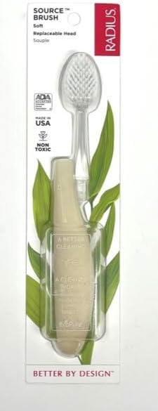 RADIUS Toothbrush Source Floss Brush BPA Free & ADA Accepted Improve Gum Health & Reduce Gum Issues - Soft - Cornstarch - Pack of 1